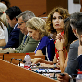 María Jesús Montero, en su escaño del Parlamento de Andalucía la semana pasada.