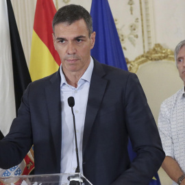 Pedro Sánchez, durante una rueda de prensa en Ceuta.