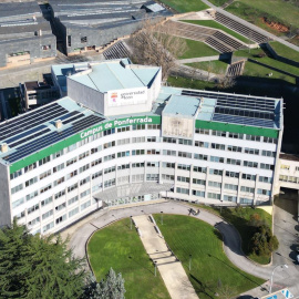 Vista aérea del campus de Ponferrada de la Universidad de León.