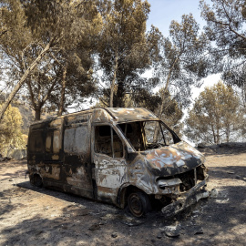 Zonas calcinadas por el incendio de la Vall d’Uixó