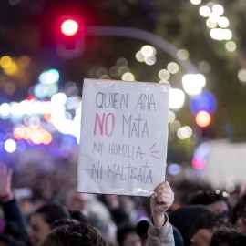Una pancarta durante una concentración por el día de la Eliminación de la violencia contra las Mujeres el pasado 25 de noviembre en Madrid.