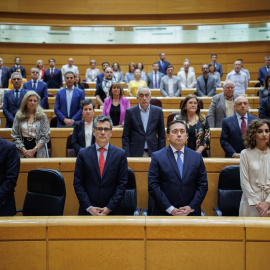 Los ministros del Interior, de la Presidencia, Justicia y Relaciones con las Cortes, de Asuntos Exteriores, Unión Europea y Cooperación, en el Senado, a 28 de mayo de 2024.