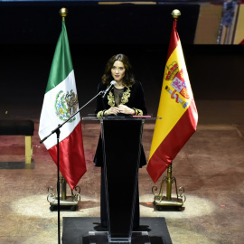 La presidenta de la Comunidad de Madrid, Isabel Díaz Ayuso, en un acto durante su viaje a México