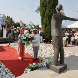 Tradicional homenaje que la Fundación Blas Infante celebra al padre de la patria andaluza en el kilómetro 4 de la carretera de Carmona en Sevilla, donde fue asesinado por las tropas franquistas hace 90 años (10/08/2026)