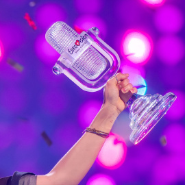 El Micrófono de Cristal, el premio del ganador de Eurovisión.