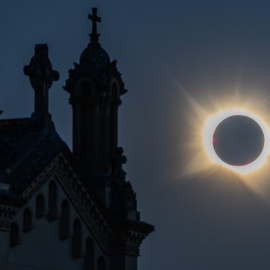 Vista del eclipse total del 12 de agosto desde Guadalajara.