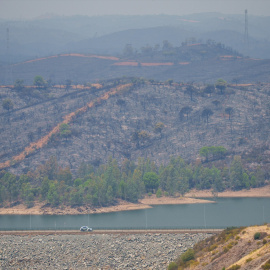 El incendio de Niebla (Huelva) a la altura del municipio de Aznalcollar.