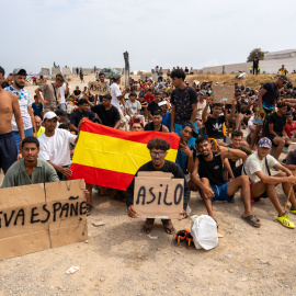 Migrantes protesta Ceuta