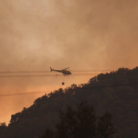El incendio declarado el viernes en Las Peñas de Riglos (Huesca), a 15 de agosto de 2026.