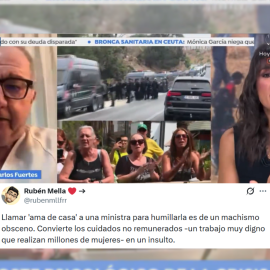 Fotomontaje de una captura de pantalla de 'Espejo Público' con un tuit.