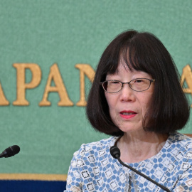 La jueza japonesa Tomoko Akane, presidenta de la Corte Penal Internacional (CPI), durante una conferencia, en una imagen de archivo.