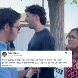 Fotomontaje de José María Figaredo y una vecina de Sada con un tuit.
