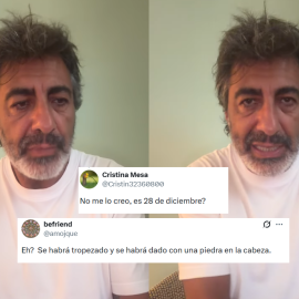Fotomontaje de Juan del Val en un vídeo con dos tuits.