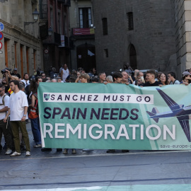 Una de les pancartes que han exhibit els simpatitzants de Save Europe Act  (22 d’agost del 2026)