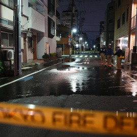 Calles inundadas en Tokio tras el el seísmo.