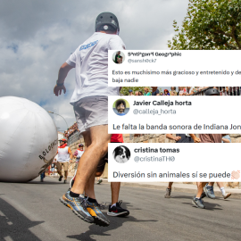 Fotomontaje de una imagen del Boloencierro con tuits.