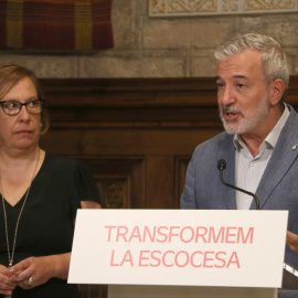 L'alcalde de Barcelona, Jaume Collboni, al Saló de Cent de l'Ajuntament per presentar la transformació de La Escocesa