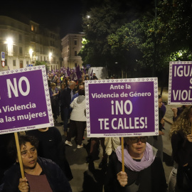 Imágenes de la manifestación con motivo del 25N en Málaga. A 25 de noviembre de 2024, en Málaga, Andalucía (España).
