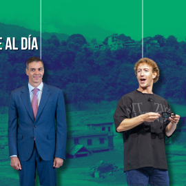 Fotomontaje con las imágenes de Pedro Sánches y Mark Zuckerberg.