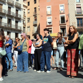 Concentració d'aquest dimecres a la plaça Major de Manresa en rebuig a l'assassinat d'un veí. 02/09/2026