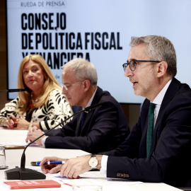 El ministro de Hacienda, Arcadi España, tras el Consejo de Política Fiscal y Financiera.