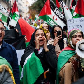 Manifestación ‘50 años de resistencia del pueblo saharaui’, a 15 de noviembre de 2025, en Madrid.