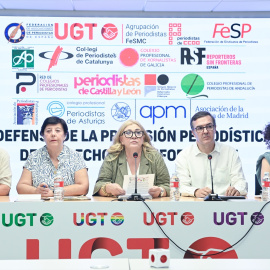 Agustin Yanel, Carmen del Riego, Leonor Romero, Ignacio Coll y Montse Montau, este martes.