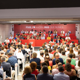 El presidente del Gobierno Pedro Sánchez, durante la reunión del Comité Federal del PSOE, en la sede nacional de la calle Ferraz, a 27 de junio de 2026.