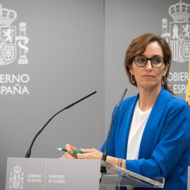 La ministra de Sanidad, Mónica García, actualiza los datos y presenta las políticas de prevención frente al suicidio, en el Ministerio de Sanidad, a 10 de septiembre de 2026.