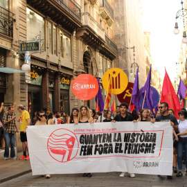 Homenatge de l'Esquerra Independentista a Gustau Muñoz al carrer Ferran de Barcelona, durant la Diada de l'11 de setembre de 2023. 11/09/2023