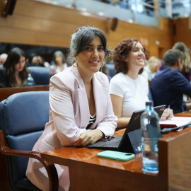 La portavoz de Más Madrid en la Asamblea de Madrid, Manuela Bergerot, durante el debate sobre el Estado de la Región en la Asamblea de Madrid, a 10 de septiembre de 2026.