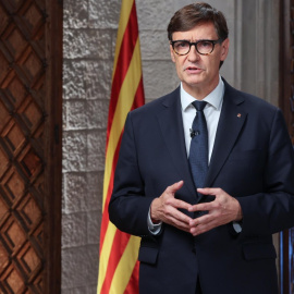 El president de la Generalitat, Salvador Illa, en el seu missatge institucional previ a la Diada de l'11 de setembre d'aquest 2026. 10/09/2026