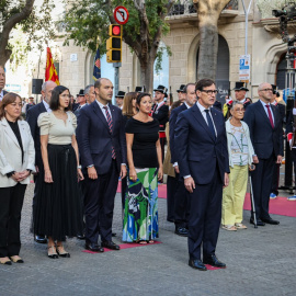 L'ofrena del Govern, amb Salvador Illa al capdavant, al monument a Rafael Casanova, aquest 11 de setembre del 2026. 11/09/2026
