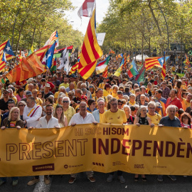Capçalera de la manifestació independentista de Barcelona d'aquesta Diada del 2026. 11/09/2026
