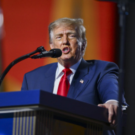 El presidente de Estados Unidos, Donald Trump, durante la convención republicana en Dallas.