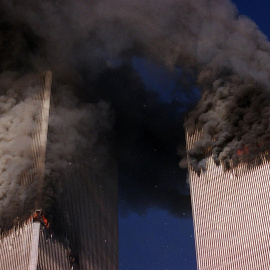 Las Torres Gemelas tras el atentado del 11-S en Estados Unidos.