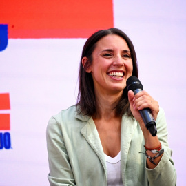 La eurodiputada y candidata de Podemos a las generales en el acto de este sábado, 'Paz, casa, trabajo', en Madrid.