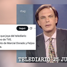 Las redes rescatan un Telediario de 1990 en el que hablan sobre Marcial Dorado.