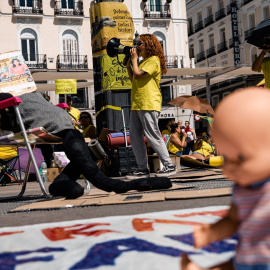 Imagen de una concentración de las educadoras de escuelas infantiles de la Comunidad de Madrid el pasado 6 de septiembre en la Puerta del Sol.