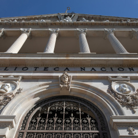 Fachada de la Biblioteca Nacional, en Madrid.