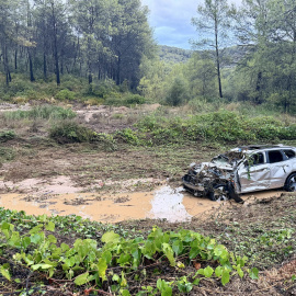El cotxe de l'home que ha mort arrossegat per la riera a Olivella