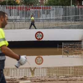 El túnel de Aldaia inundado debido a las fuertes lluvias, a 17 de septiembre de 2026, en València.