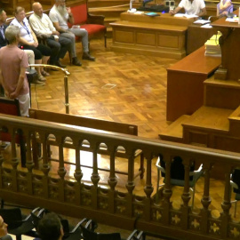Captura de pantalla de la declaració de Roger Español durant el judici contra els policies que li van rebentar un ull l'1 d'octubre del 2017. 16/09/2026