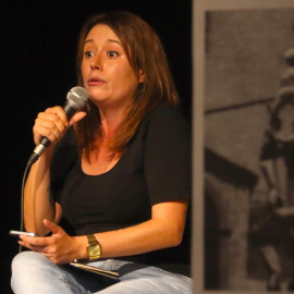 L'alcaldable de la CUP a Barcelona, Laure Vega, en un acte d'aquest dissabte, 19 de setembre. 19/09/2026