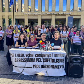 Roda de premsa davant dels jutjats de l'Hospitalet