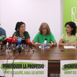 Roda de premsa del sindicat USTEC aquest dimarts, 22 de setembre. 22/09/2026
