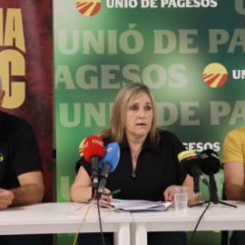 La roda de premsa d'Unió de Pagesos d'aquest dimecres, 23 de setembre, a Lleida. 23/09/2026