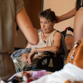 Maricarmen minutos antes de ser desahuciada.