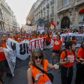 La manifestación por la vivienda, este sábado, en Madrid.