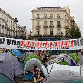 Imagen de la acampada por la vivienda el día 28 de septiembre